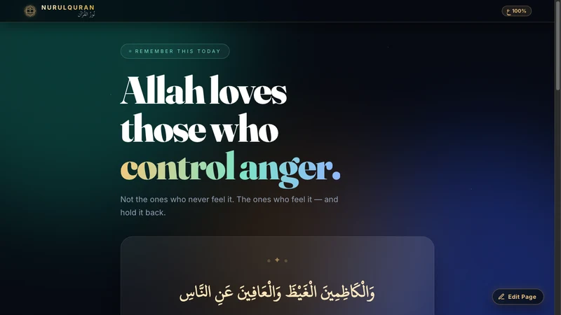 Allah Loves Those Who Control Anger Snapshot