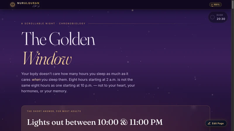 The Golden Window — Sleep Science Snapshot